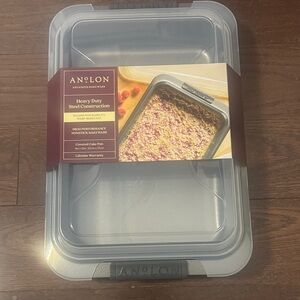 Anolon 9x13 Gray Steel Bakeware with cover. New.